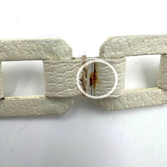 Prada White Leather Chain Link Belte - Picture 7 of 8